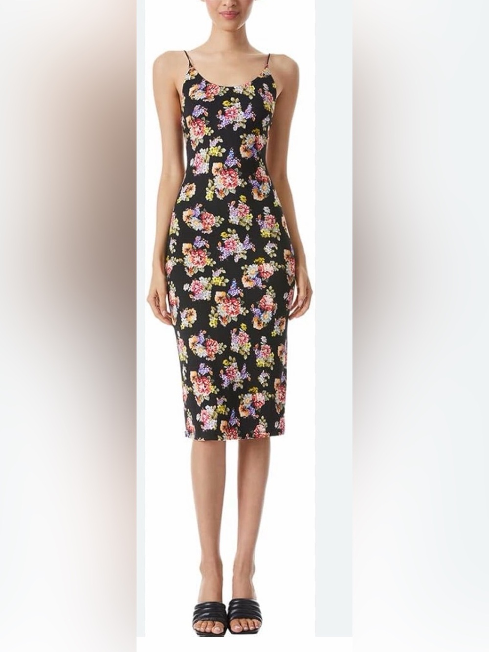 Alice + Olivia Black Magnolia Midi Dress NWT